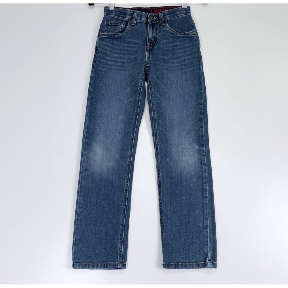 Levi's 514 Straight Fit Jeans Boys 10 Reg Blue Denim Stretch Adjustable Waist